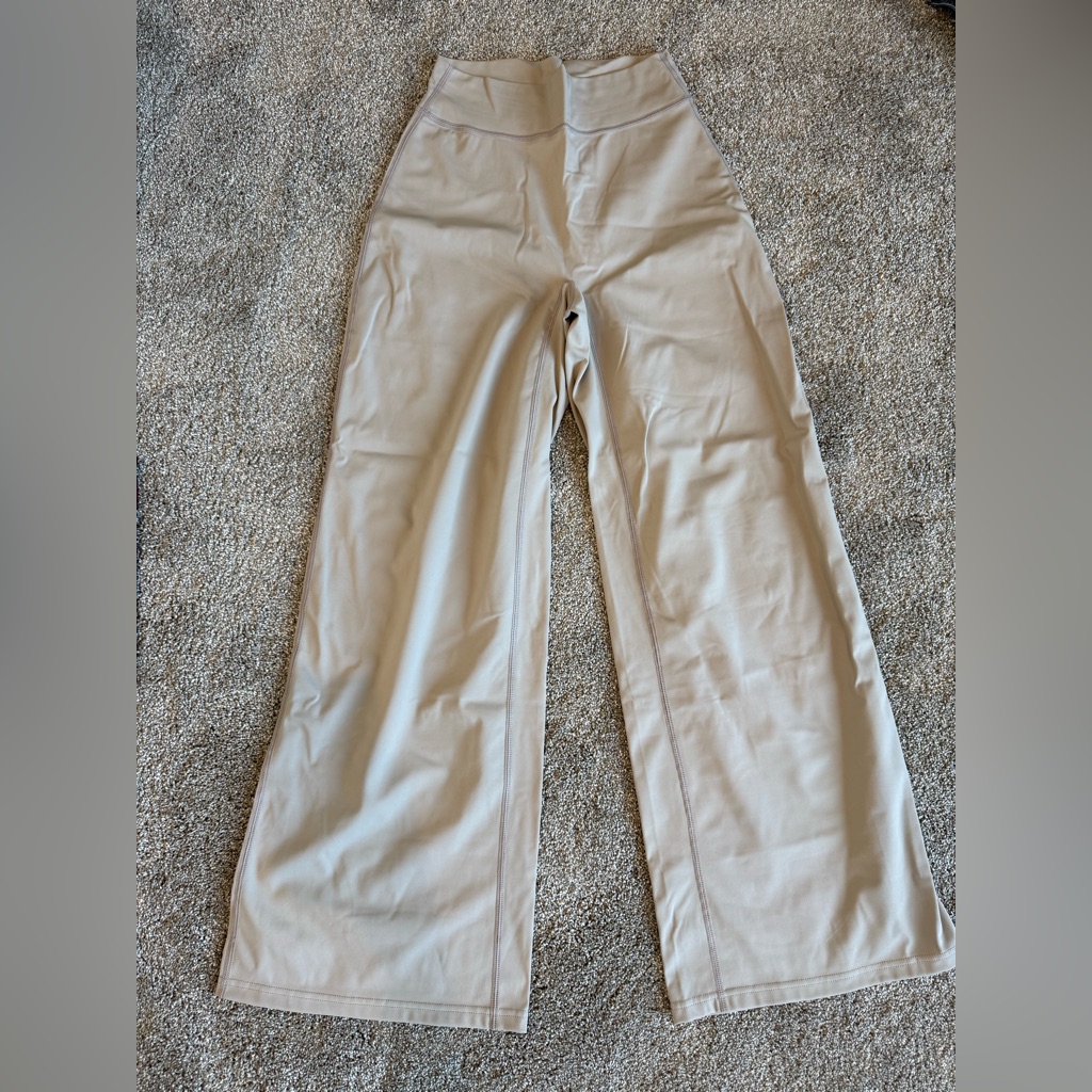 Beige Wide-Leg Pants